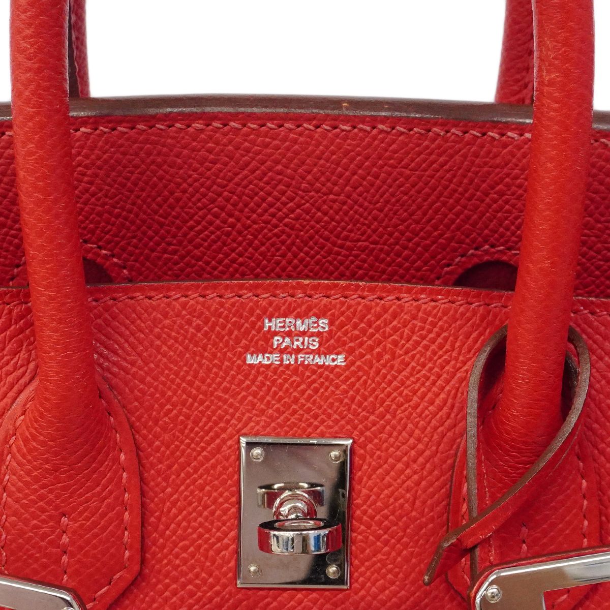 Hermes Handbag Birkin Veau Epsom Rouge Vif Silver — view 5