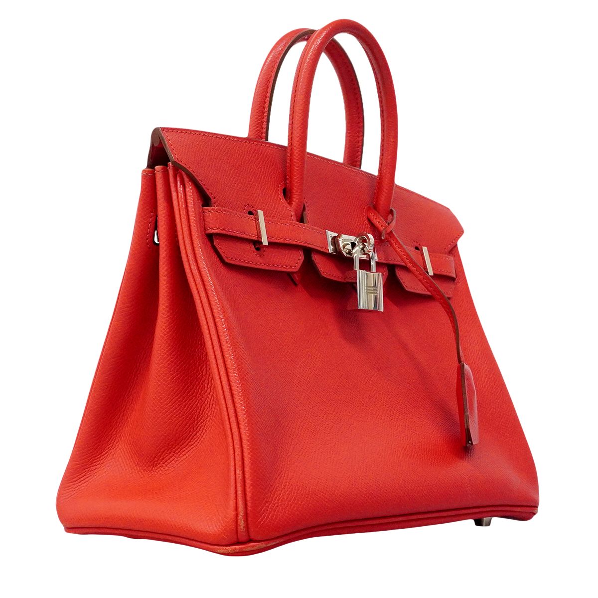 Hermes Handbag Birkin Veau Epsom Rouge Vif Silver — view 2