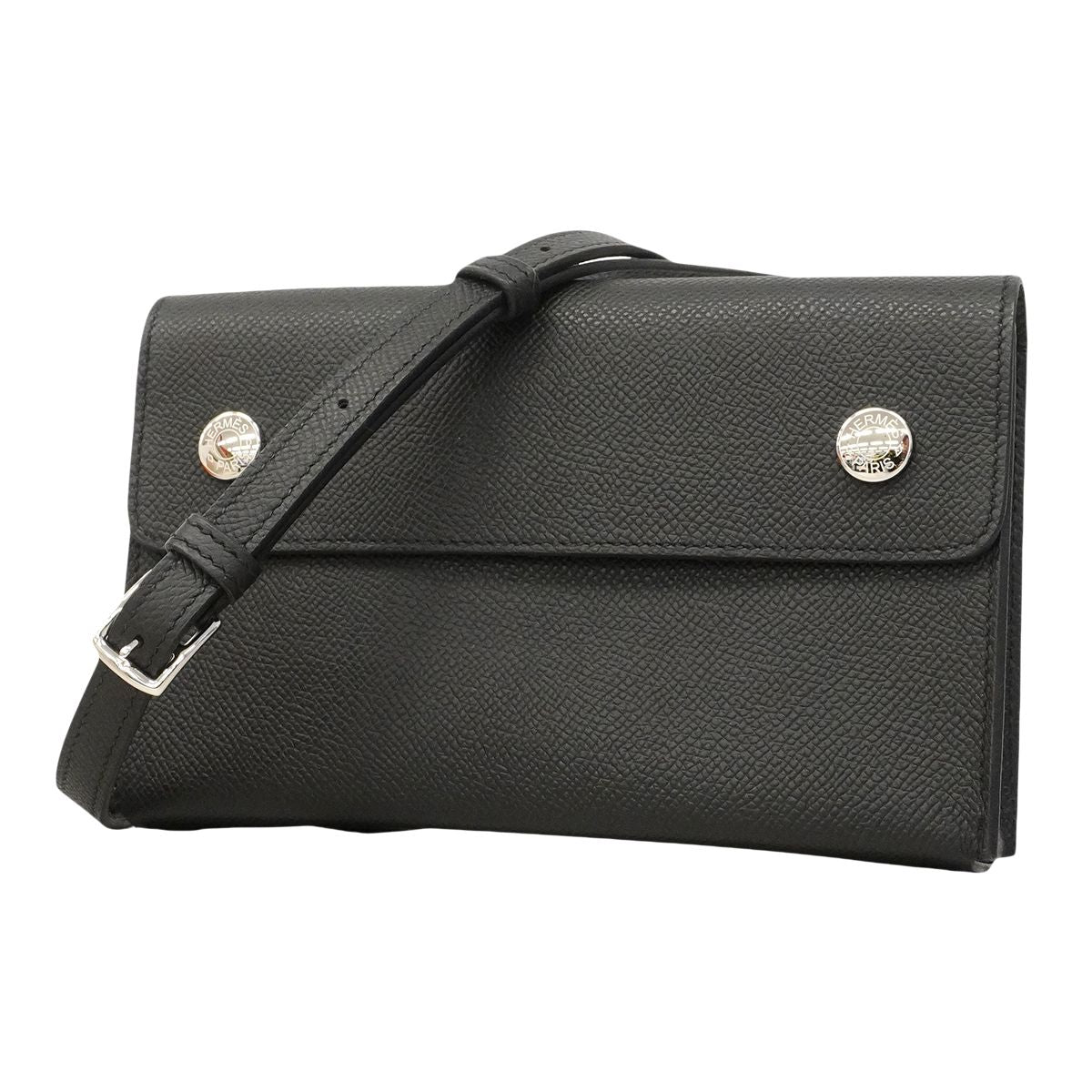 Hermes Shoulder Bag Tougo Veau Epsom Black Silver