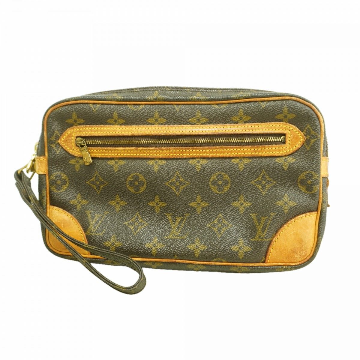 Louis Vuitton Clutch Monogram Marly Dragonne GM Brown