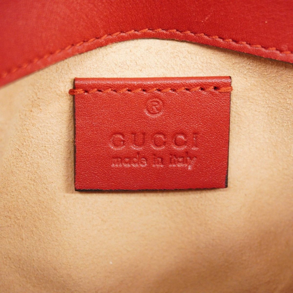Gucci Shoulder Bag GG Marmont Leather Red Gold — view 5