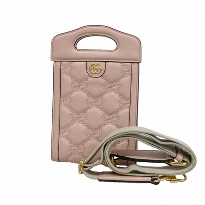 Gucci Handbag GG Matelasse Leather Pink Gold 2-Way
