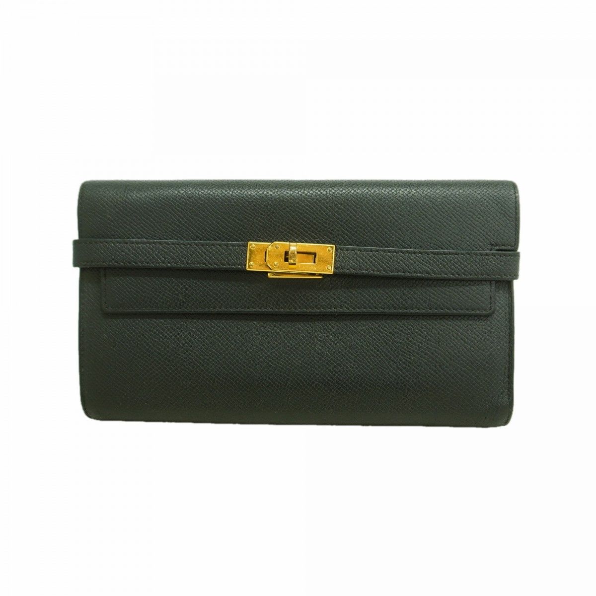 Hermes Wallet Kelly Veau Epsom Black Gold