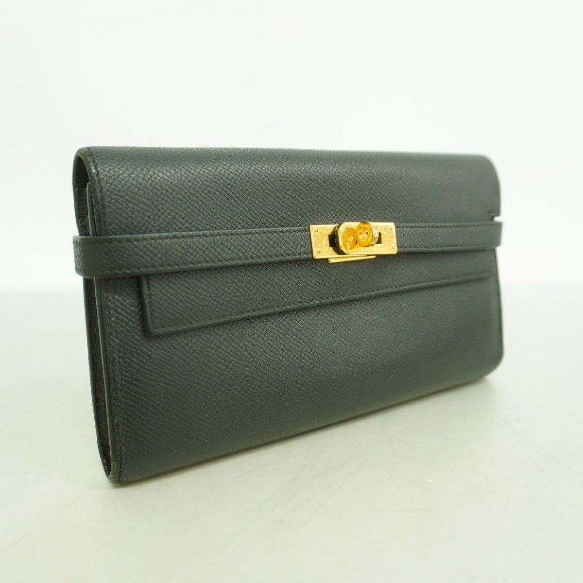 Hermes Wallet Kelly Veau Epsom Black Gold — view 2