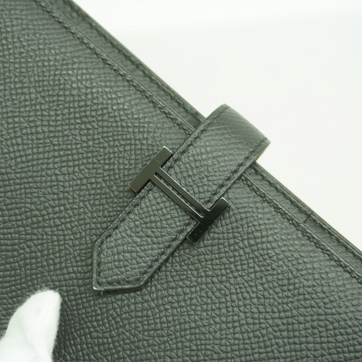 Hermes Wallet Bearn Souffle Veau Epsom Black Silver — view 8