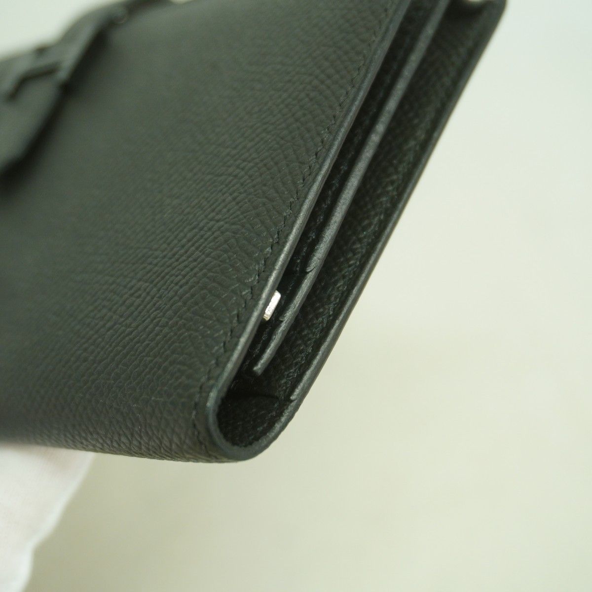 Hermes Wallet Bearn Souffle Veau Epsom Black Silver — view 6