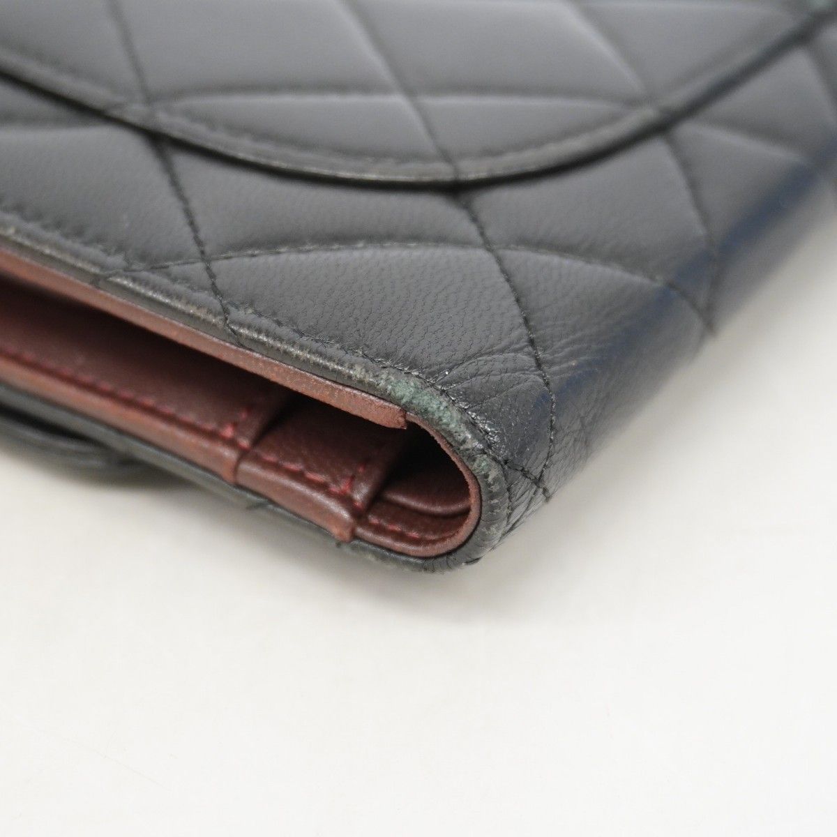 Chanel Trifold Wallet Quilted Lambskin Black Silver — view 8