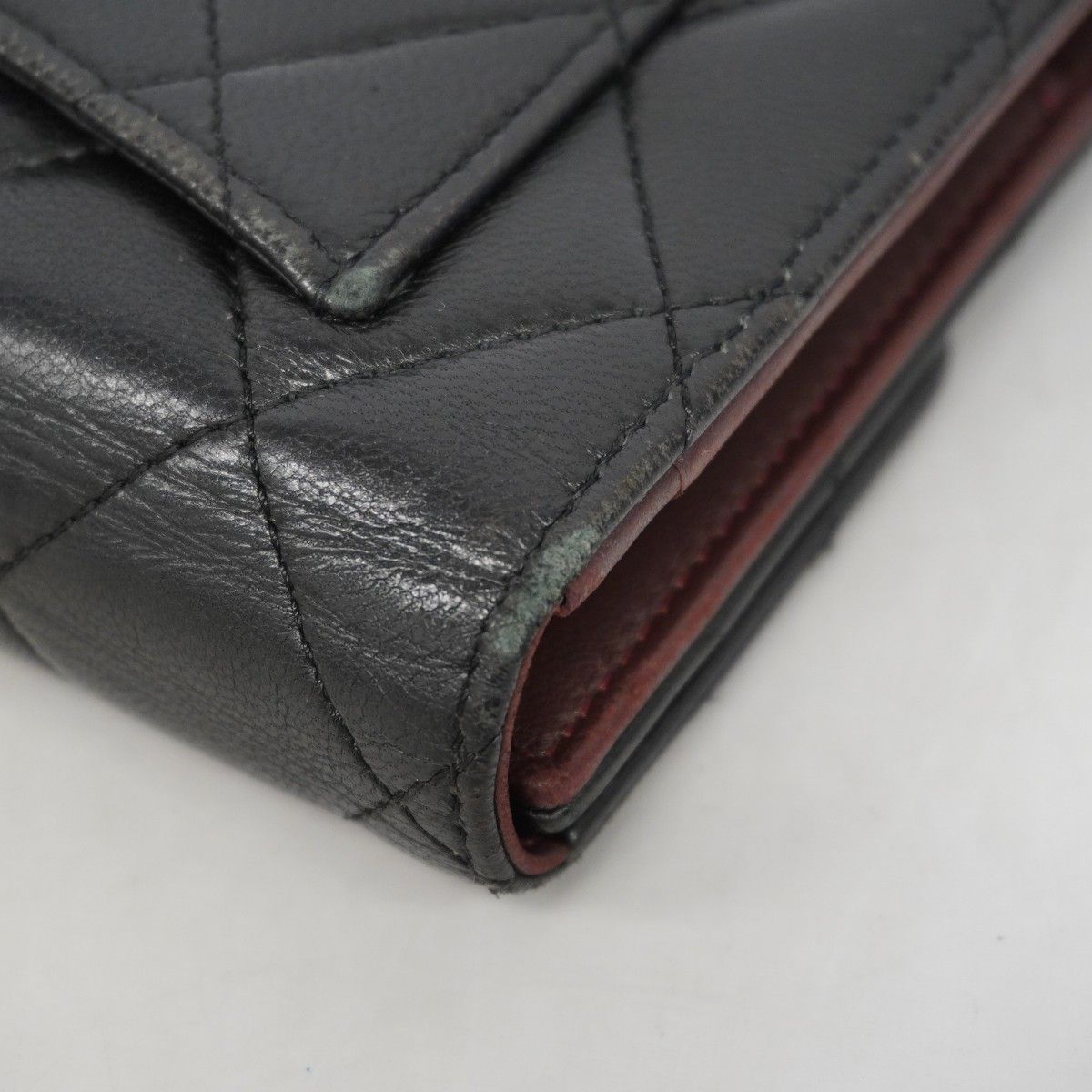 Chanel Trifold Wallet Quilted Lambskin Black Silver — view 6