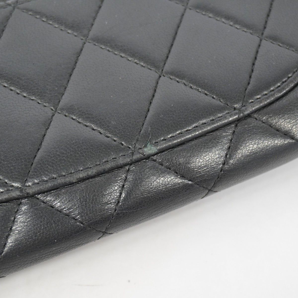 Chanel Trifold Wallet Quilted Lambskin Black Silver — view 5