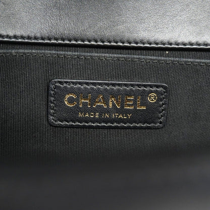 Chanel Shoulder Bag Boy Lambskin Black Gold — view 5