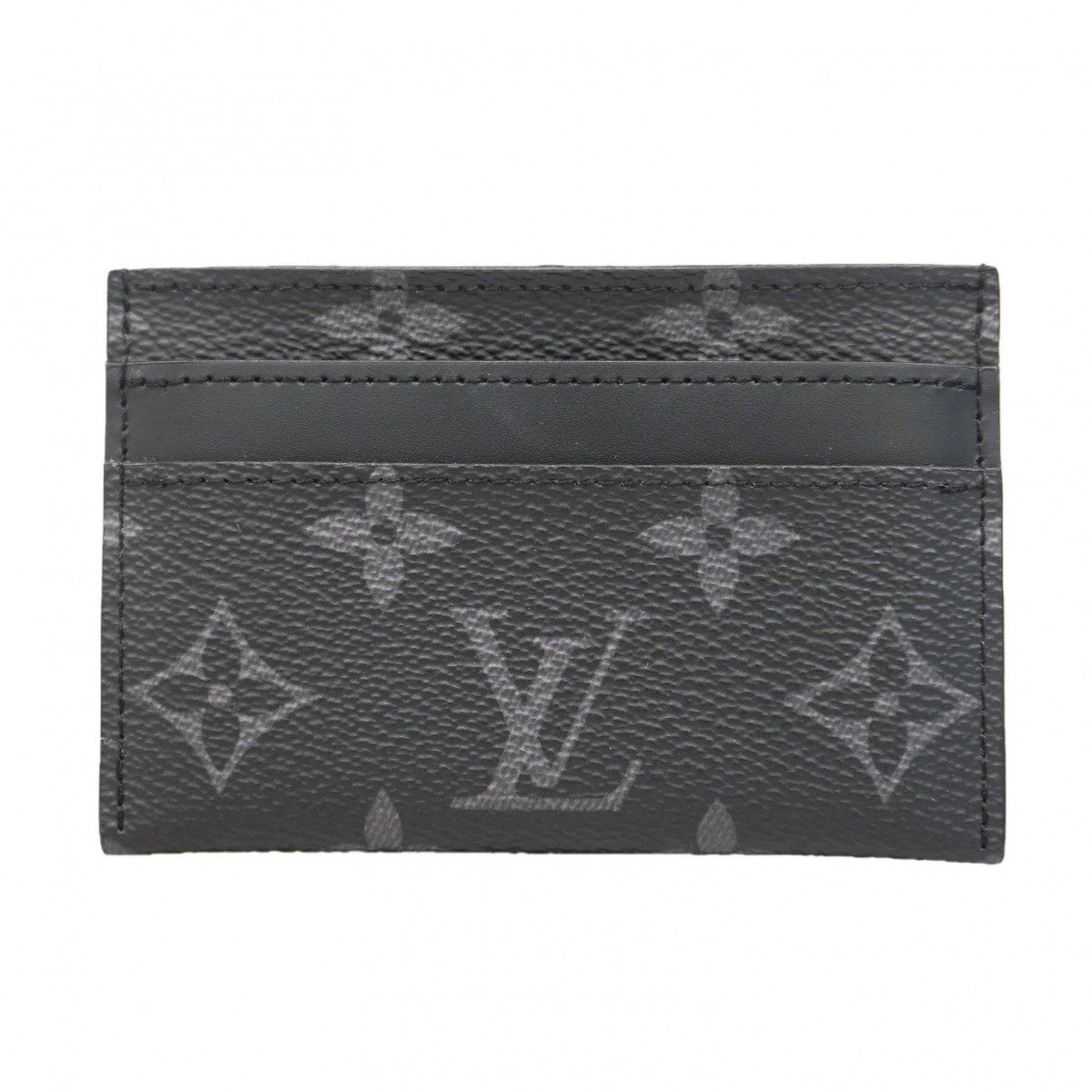 Louis Vuitton Card Case Monogram Eclipse Holder Double Black