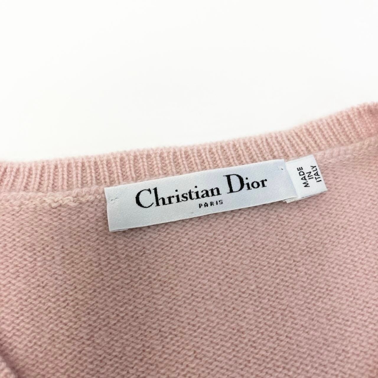 Dior Bijou Knit Top Pink Cashmere Sweater — view 7