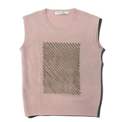 Dior Bijou Knit Top Pink Cashmere Sweater — view 2