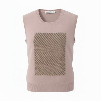 Dior Bijou Knit Top Pink Cashmere Sweater