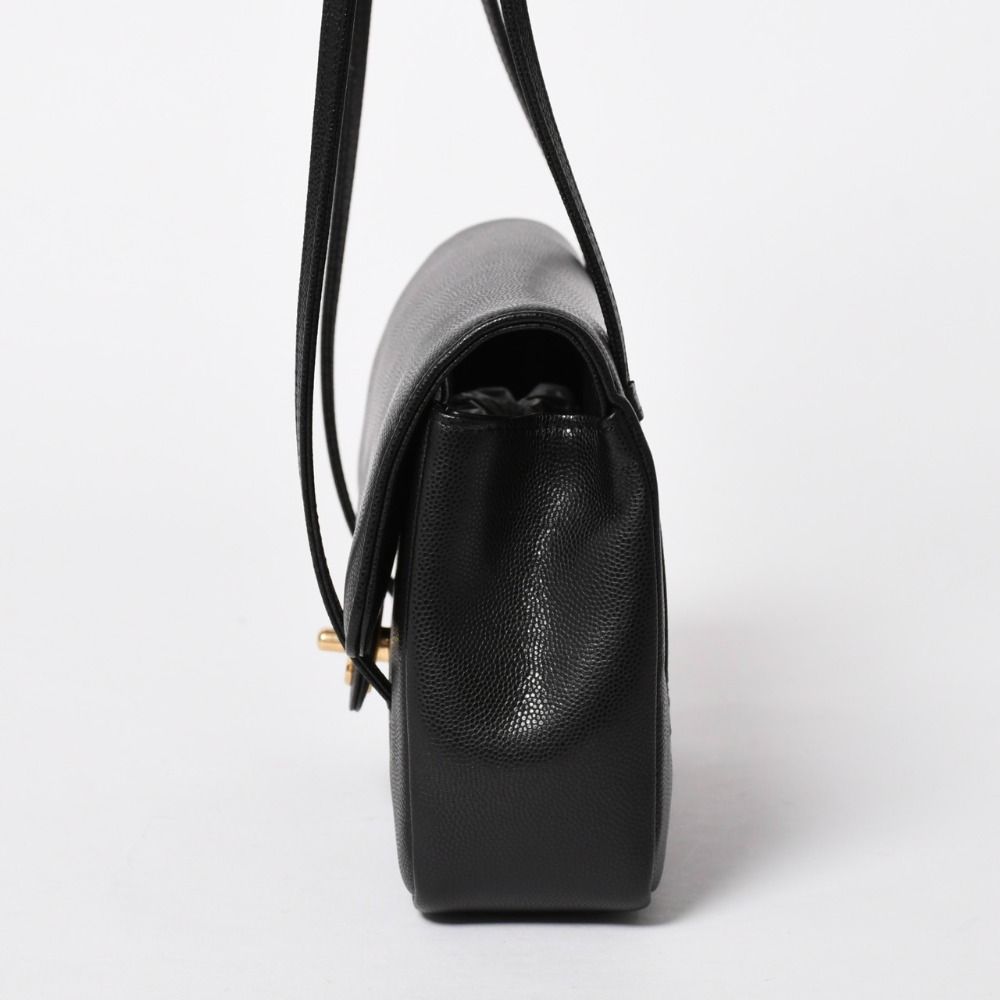 Chanel Small Flap Bag Stand CC Logo Caviar Leather Black — view 5