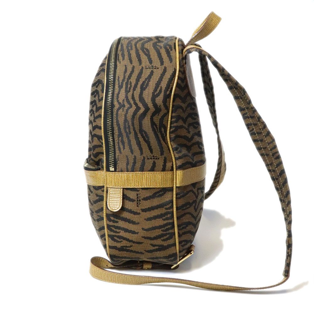 Fendi Backpack Zebra Tiger Canvas Leather Vintage — view 4