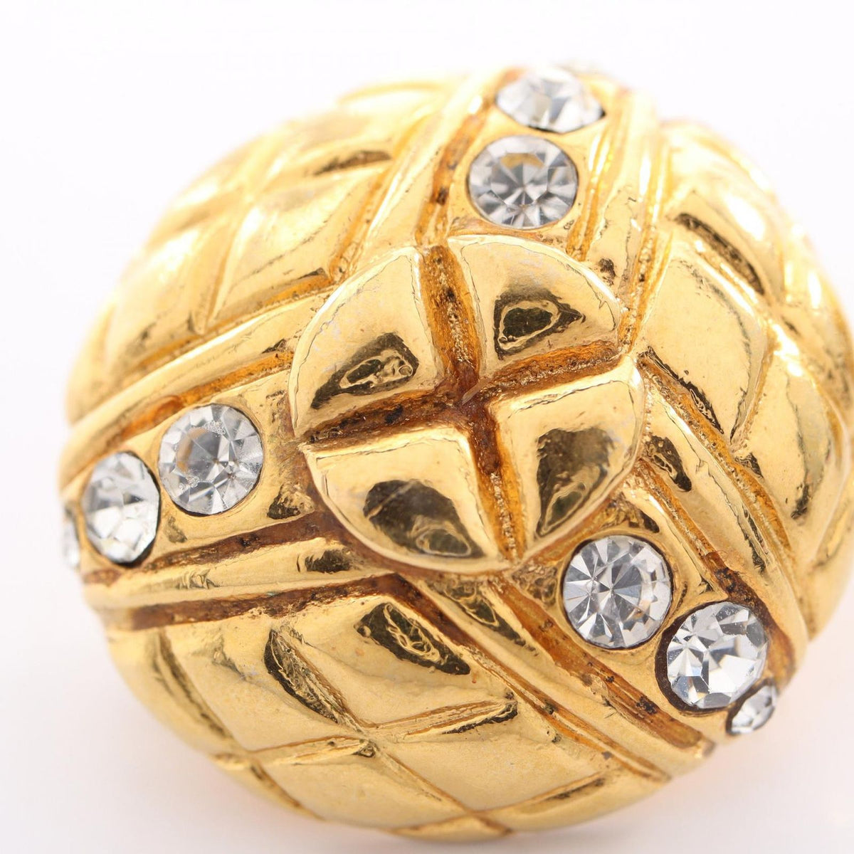 Chanel Earrings Quilted Circle Stone — view 6
