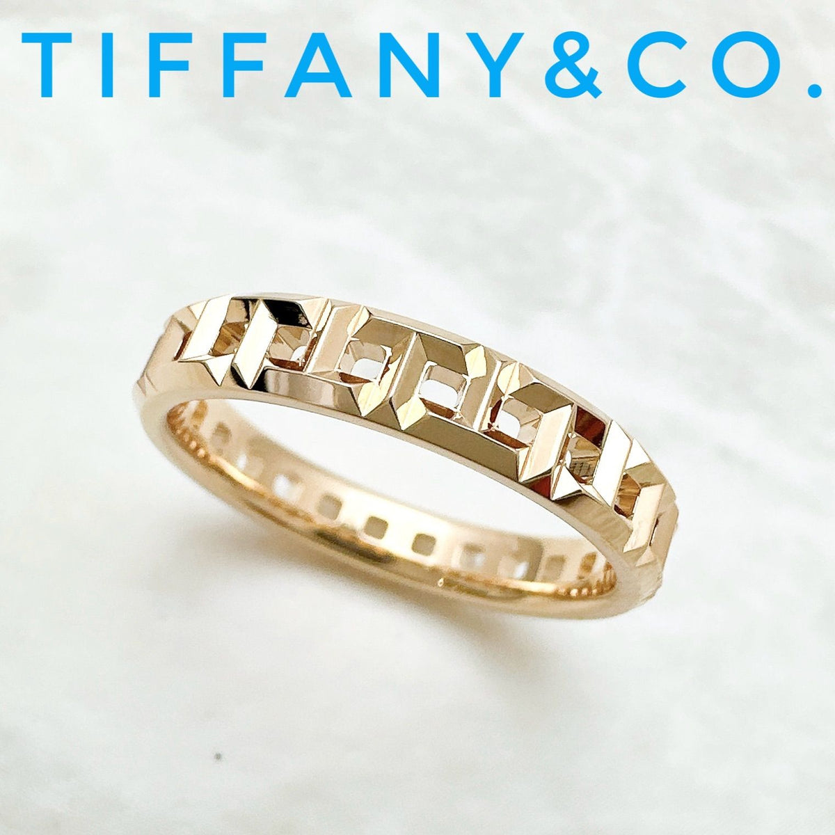 Tiffany & Co T True Narrow Pink Gold Ring