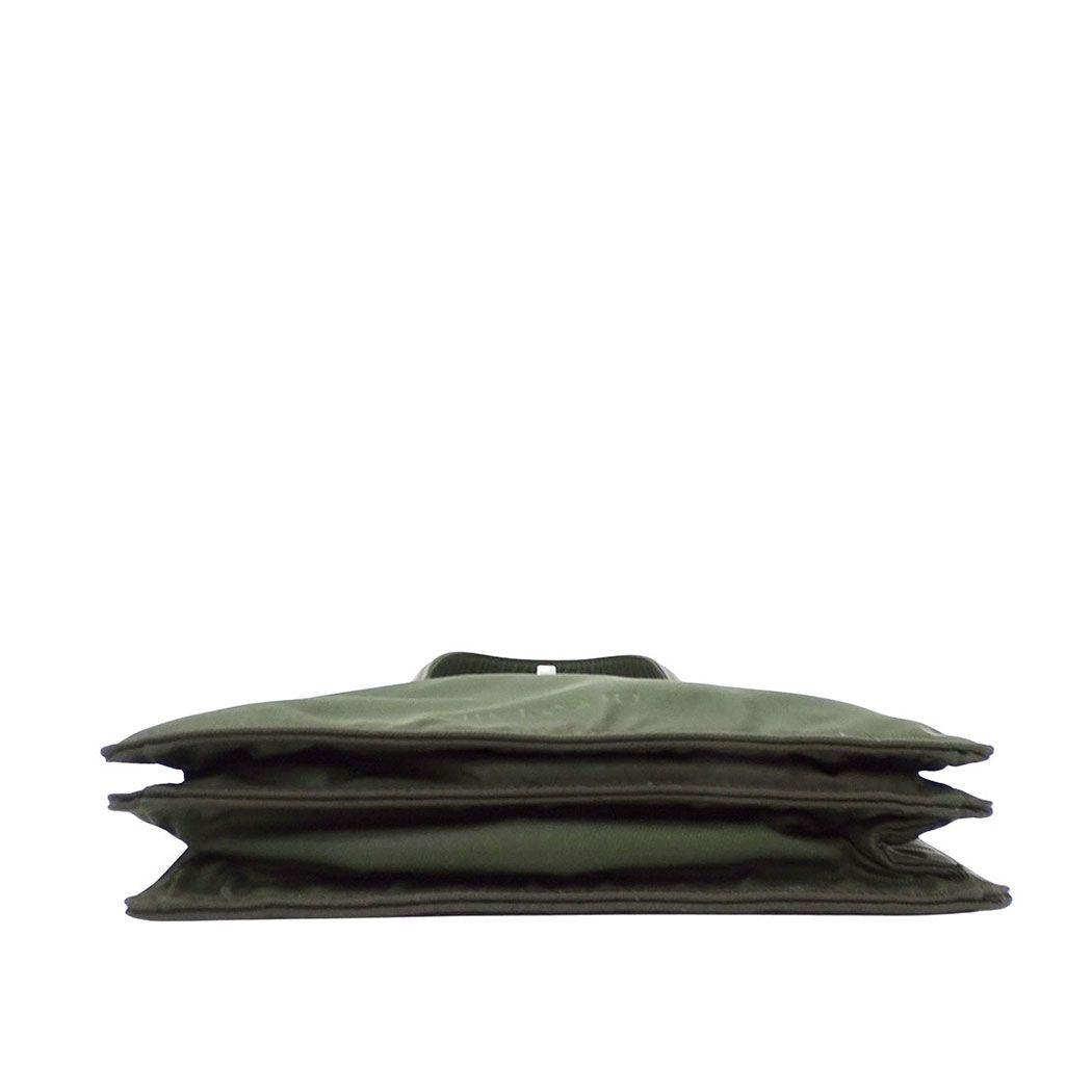 Bvlgari 2-Way Shoulder Bag Classico Leather Canvas Khaki Green Handle Simple — view 3