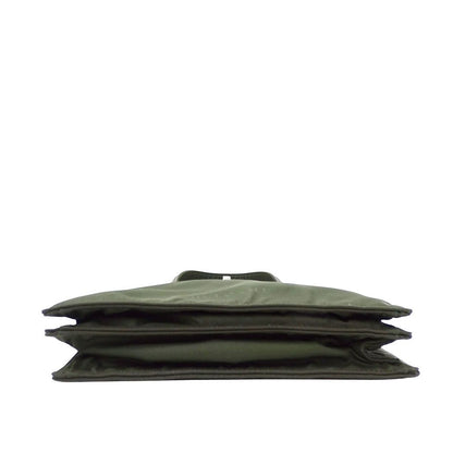 Bvlgari 2-Way Shoulder Bag Classico Leather Canvas Khaki Green Handle Simple — view 3