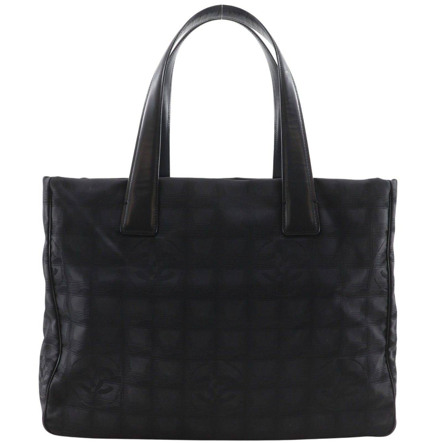 Chanel New Travel Line Tote MM Nylon Canvas Black
