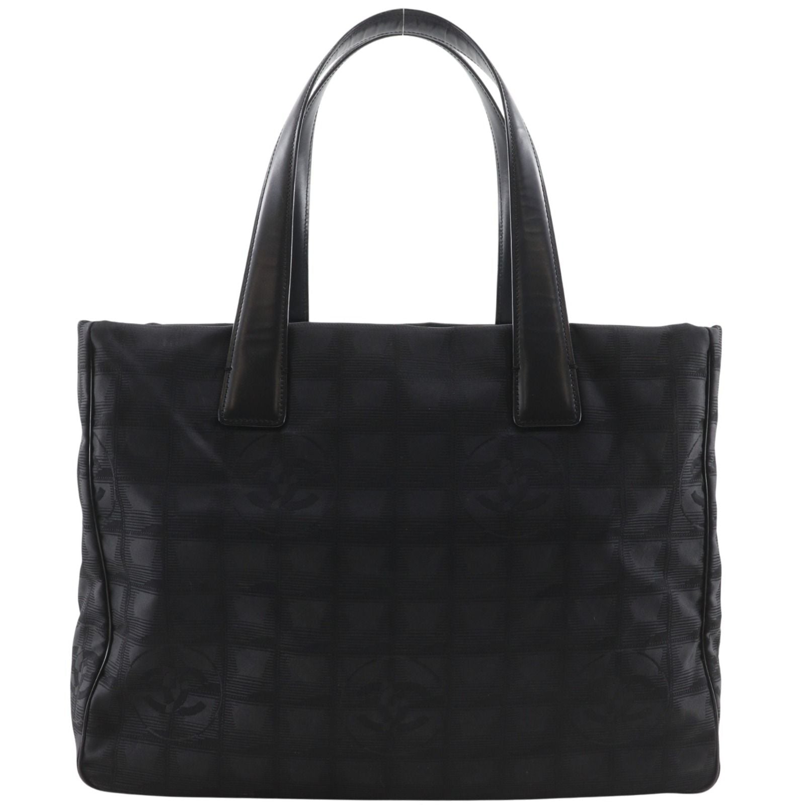 Chanel New Travel Line Tote MM Nylon Canvas Black