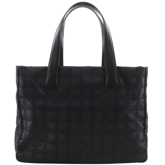 Chanel New Travel Line Tote MM Nylon Canvas Black