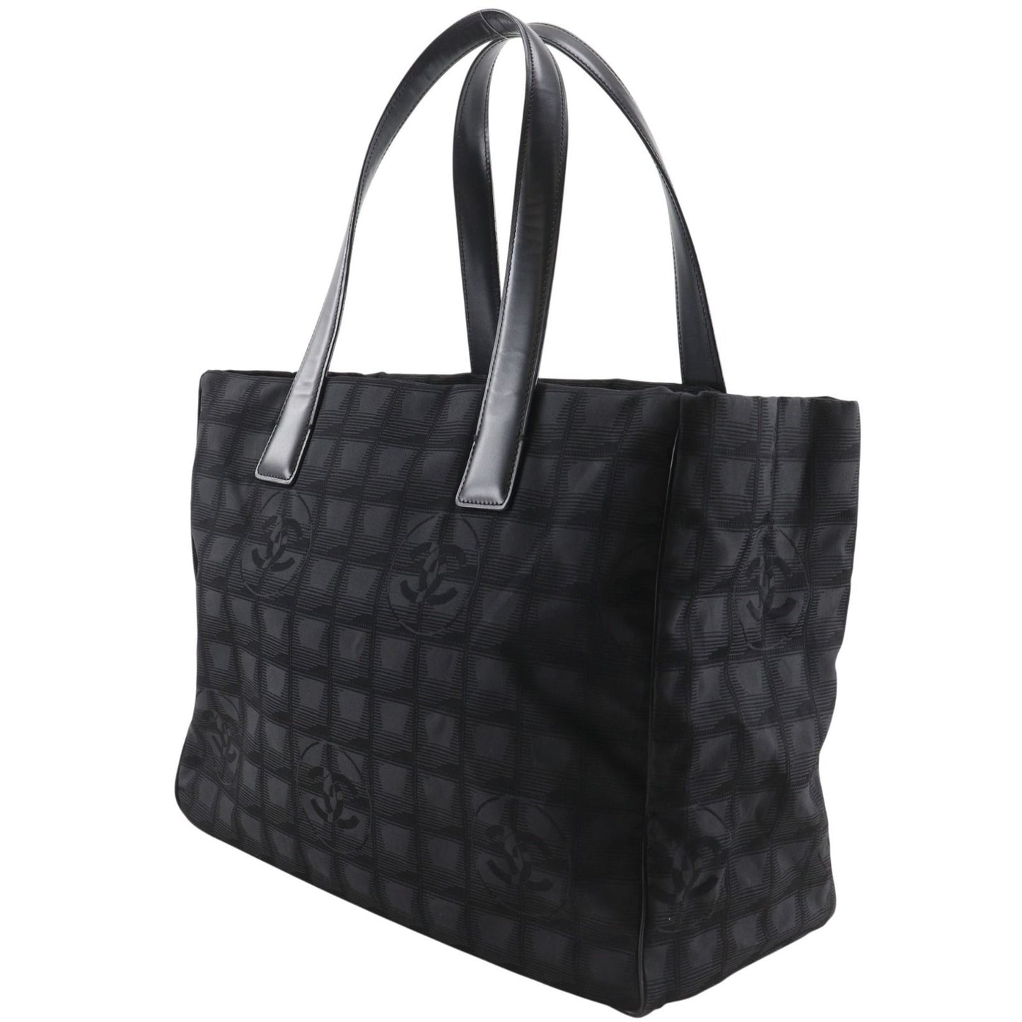 Chanel New Travel Line Tote MM Nylon Canvas Black — view 2