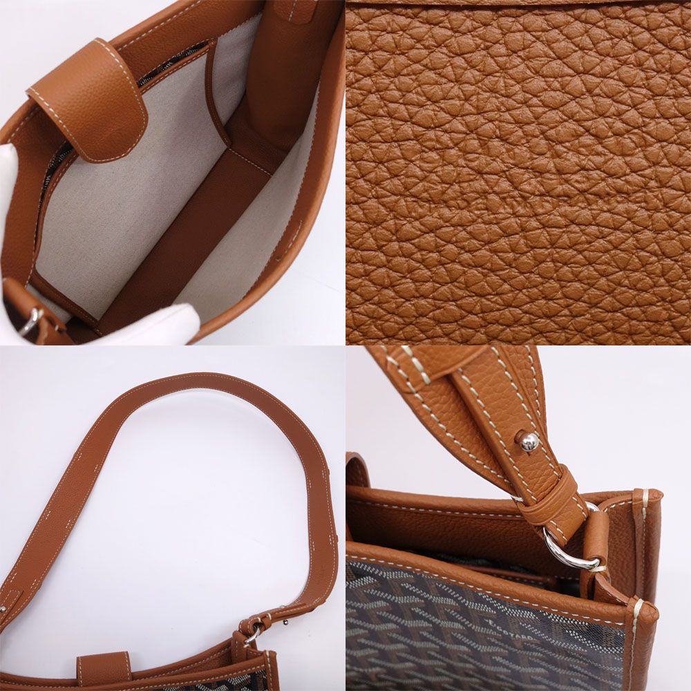 Goyard Musette Shoulder Bag Dincanvas Black Brown Silver — view 6