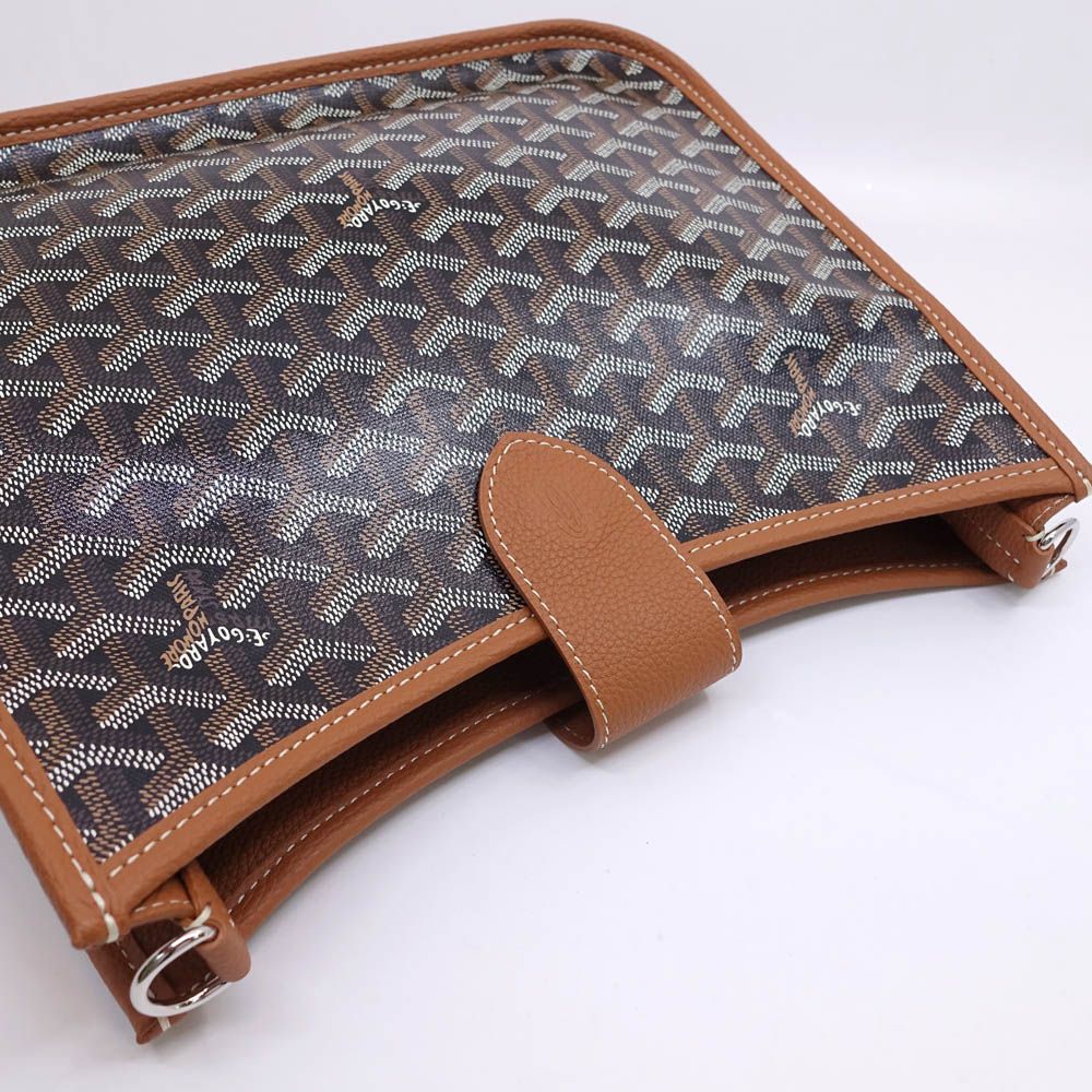 Goyard Musette Shoulder Bag Dincanvas Black Brown Silver — view 3