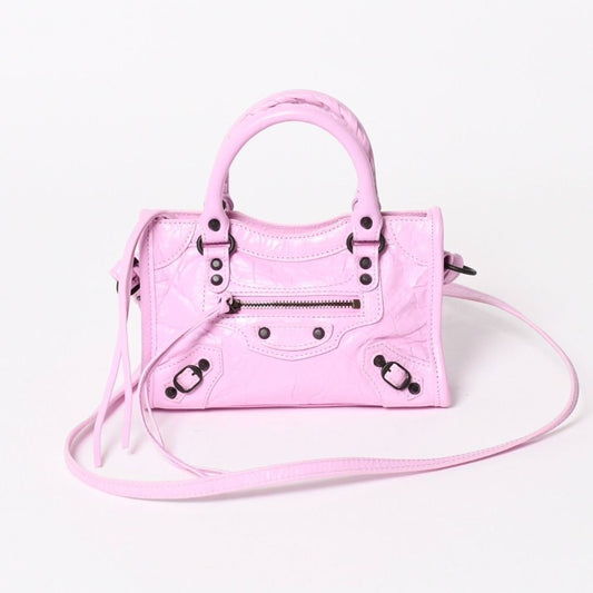 Balenciaga le City Bag Nano le 2-Way Bag Arena Lambskin Pink