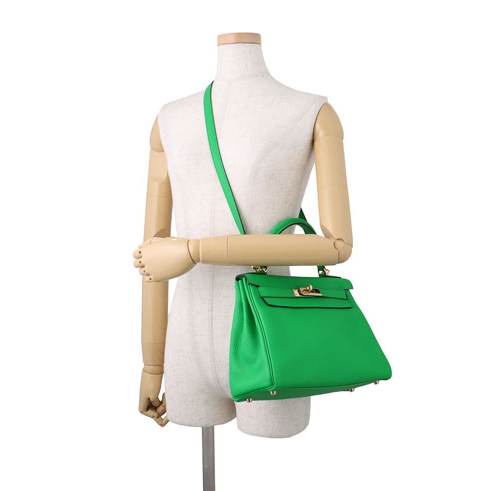 Hermes Handbag Kelly 28 Retourne Bamboo Gold Togo 2-Way — view 5