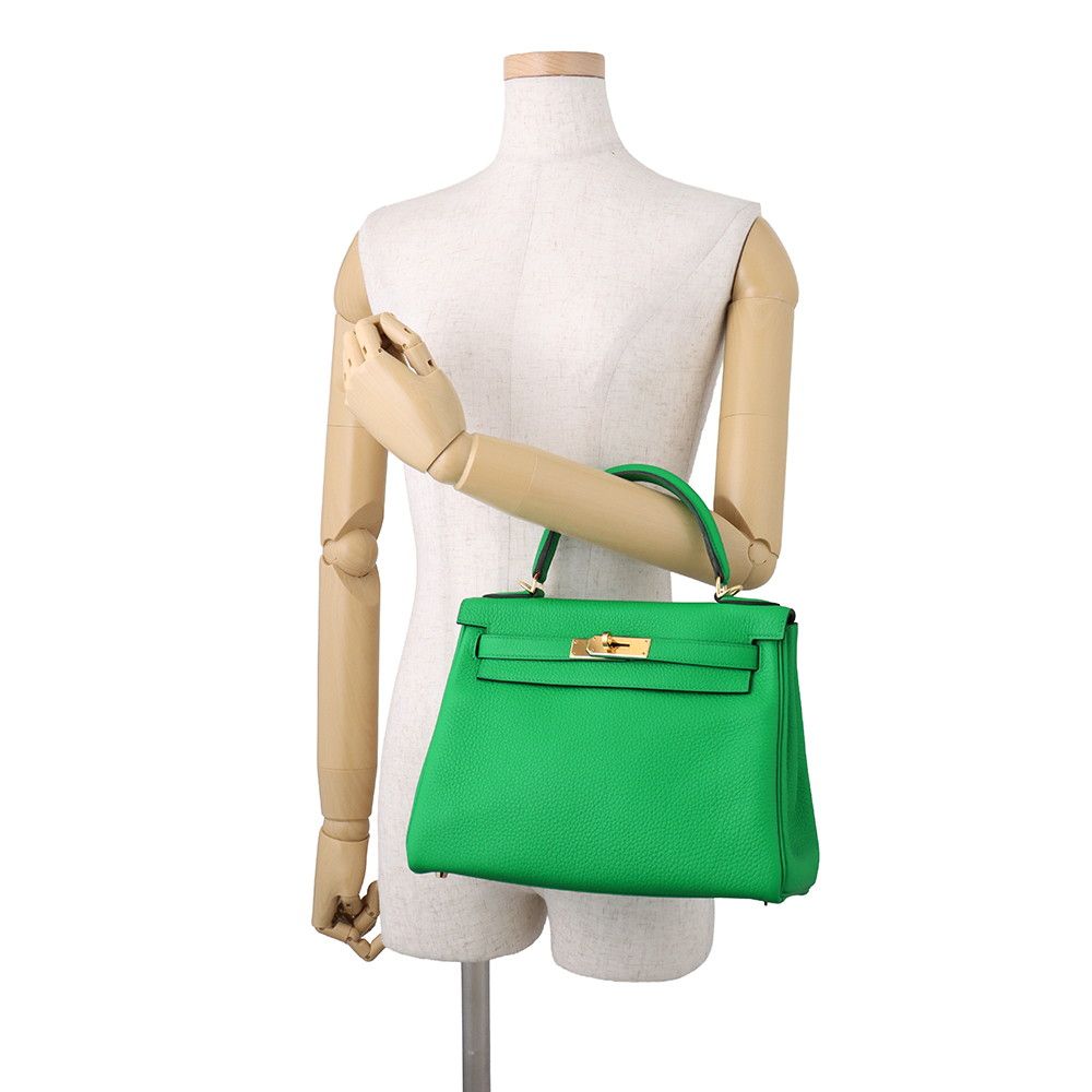Hermes Handbag Kelly 28 Retourne Bamboo Gold Togo 2-Way — view 4