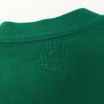 Hermes Logo Green Cashmere Long Cardigan — view 7