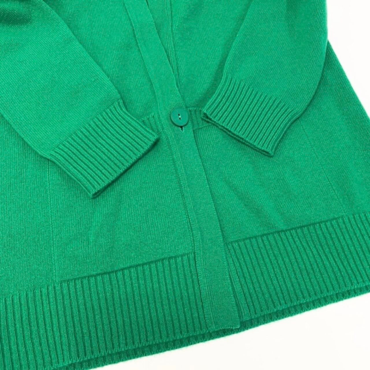 Hermes Logo Green Cashmere Long Cardigan — view 6