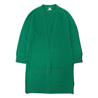 Hermes Logo Green Cashmere Long Cardigan — view 2