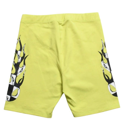 Chrome Hearts Matty Boy Link Biker Shorts Lime Green Cotton — view 2
