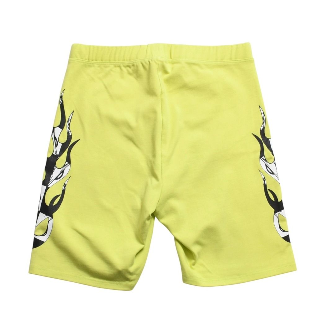 Chrome Hearts Matty Boy Link Biker Shorts Lime Green Cotton — view 2