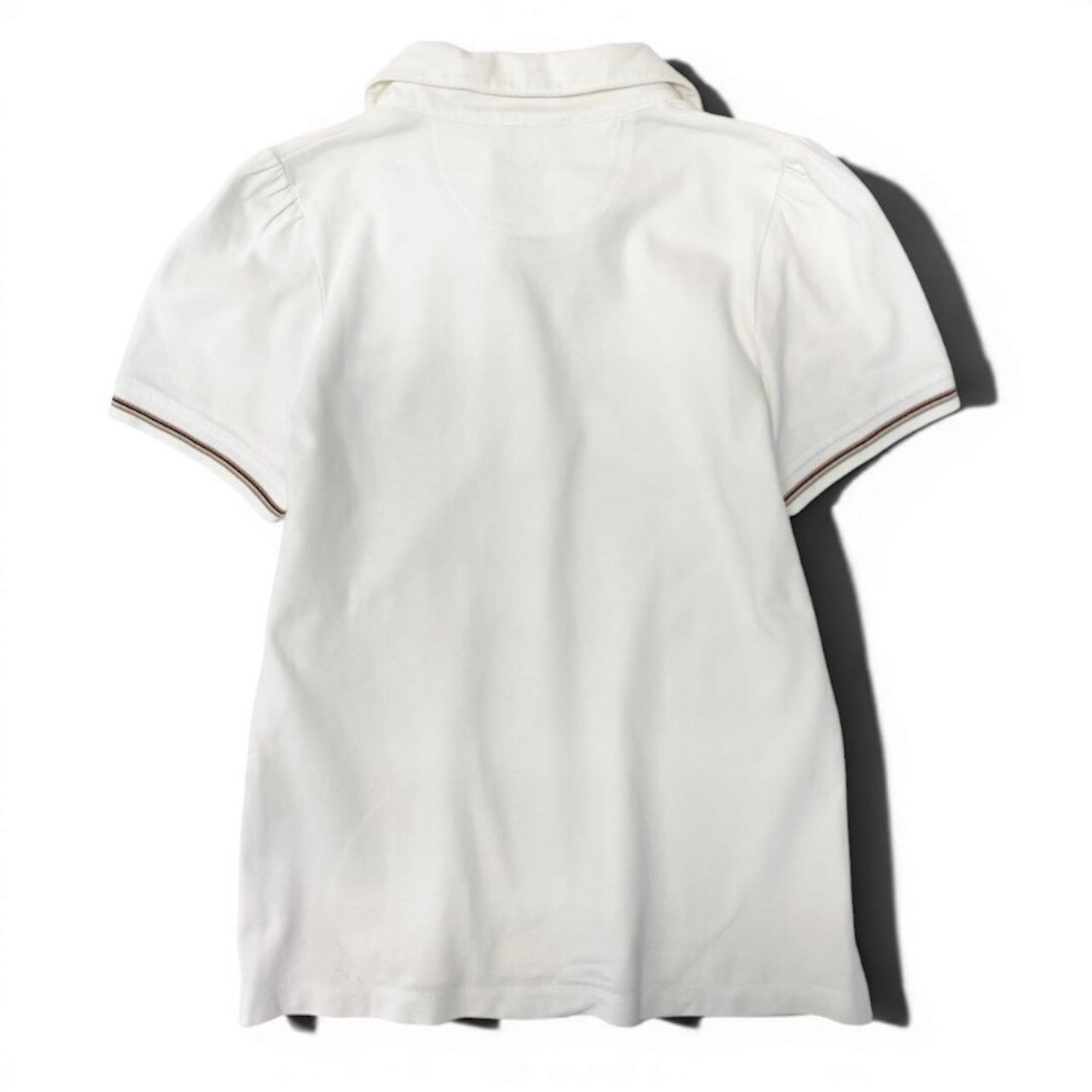 Celine Short Sleeve Carriage Logo Embroidery Puff White Cotton Polyurethane Polo — view 3