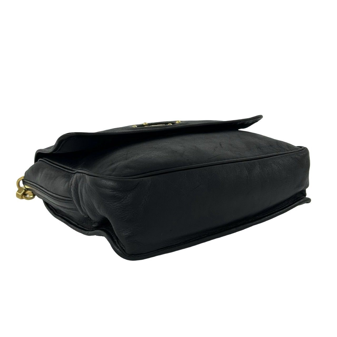 Loewe Vintage Maia Anagram Logo Leather Shoulder Bag Black — view 7