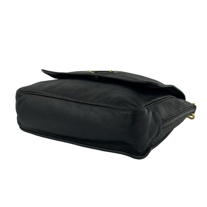 Loewe Vintage Maia Anagram Logo Leather Shoulder Bag Black — view 8