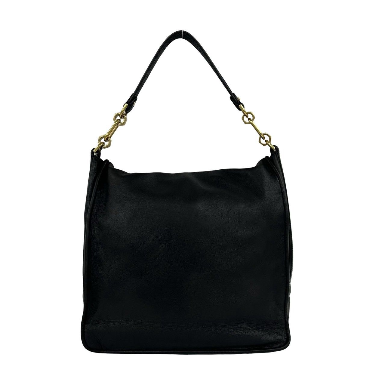 Loewe Vintage Maia Anagram Logo Leather Shoulder Bag Black — view 3