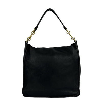 Loewe Vintage Maia Anagram Logo Leather Shoulder Bag Black — view 3