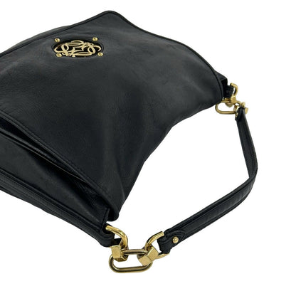 Loewe Vintage Maia Anagram Logo Leather Shoulder Bag Black — view 4