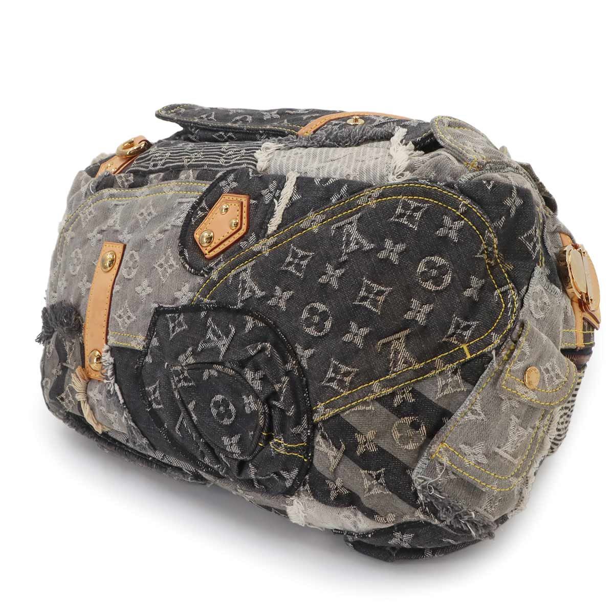 Louis Vuitton Monogram Denim Patchwork Bowie Hand Bag Black — view 4
