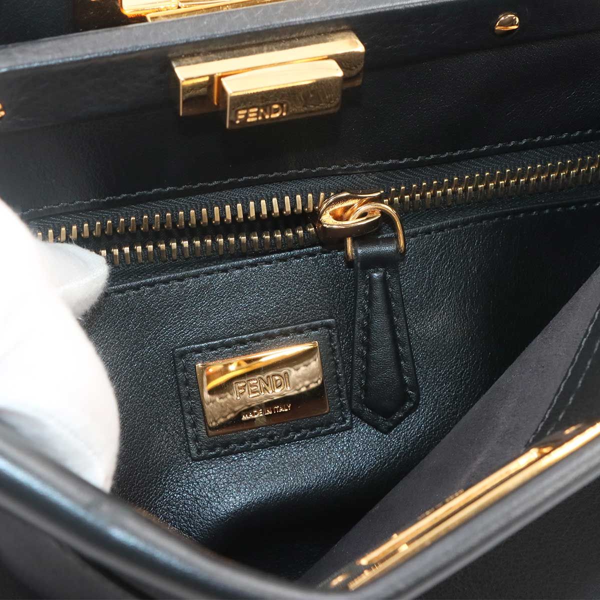 Fendi Peekaboo 2-Way Bag Leather Nero Black Braided — view 8