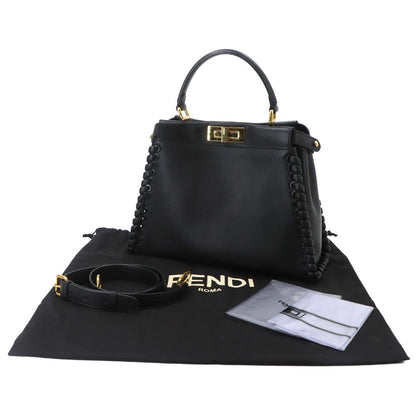 Fendi Peekaboo 2-Way Bag Leather Nero Black Braided — view 2
