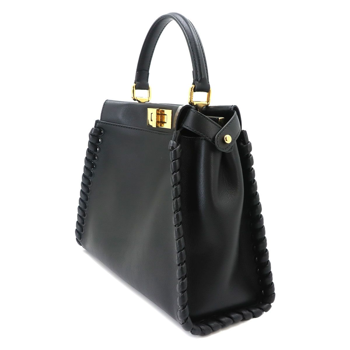 Fendi Peekaboo 2-Way Bag Leather Nero Black Braided — view 4