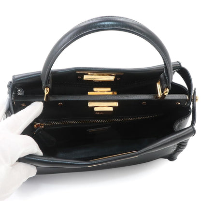 Fendi Peekaboo 2-Way Bag Leather Nero Black Braided — view 7