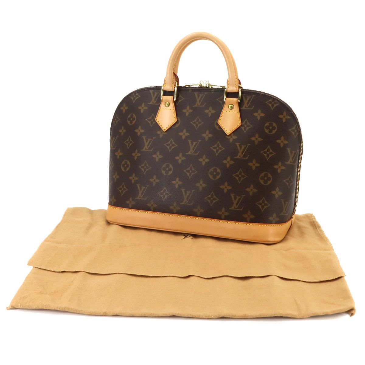 Louis Vuitton Monogram Alma Hand Bag Brown Gold PM — view 2
